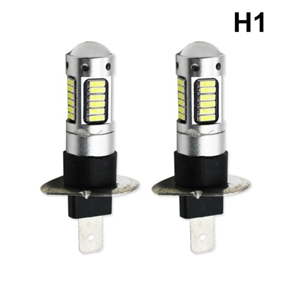 

LED Fog Light LED Front Fog Lamp LED Fog Light Bulbs Kit Ultra-Brigh Conversion Kit H1 4014 30SMD 1pair Automobile Lamp