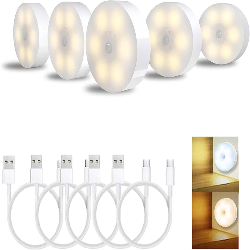 

Indoor Rechargeable Motion Sensor Light LED Night Light Hallway Closet Staircase Under Cabinet Wireless Light Baby Wall Lights