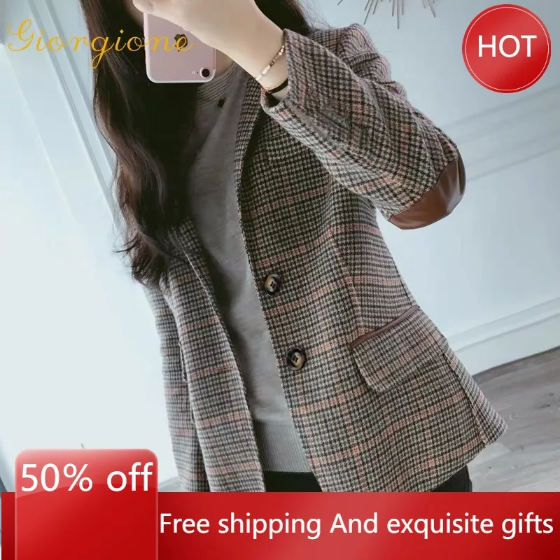 Women's Blazer Giorgione Quality Goods Series Spring and Autumn 2021 Plaid British Style Short Woolen Casual Blazer for Women
Women's Blazer Giorgione Quality Goods Series Spring and Autumn 2021 Plaid British Style Short Woolen Casual Blazer for Women