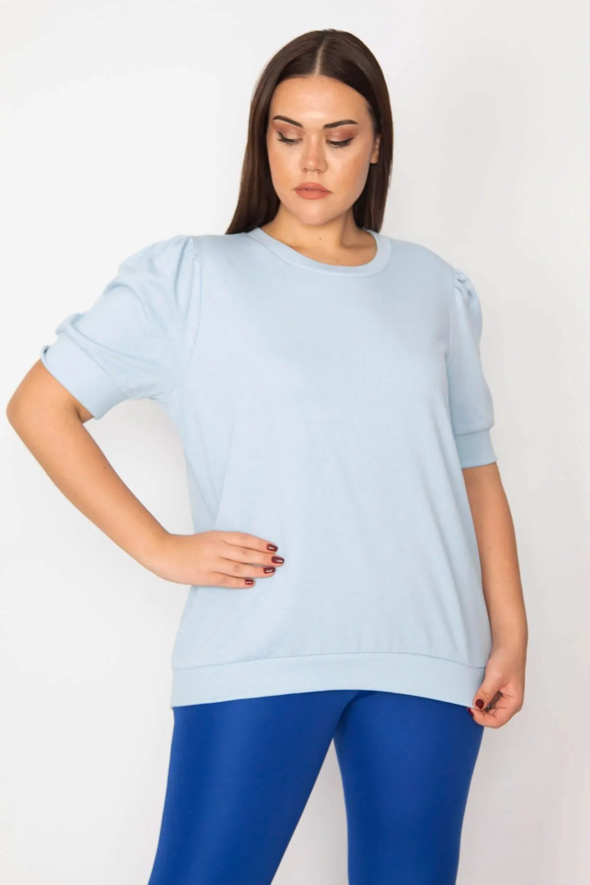 Женская толстовка с коротким рукавом и воланом, с лентами 
Женская толстовка с коротким рукавом и воланом, с лентами