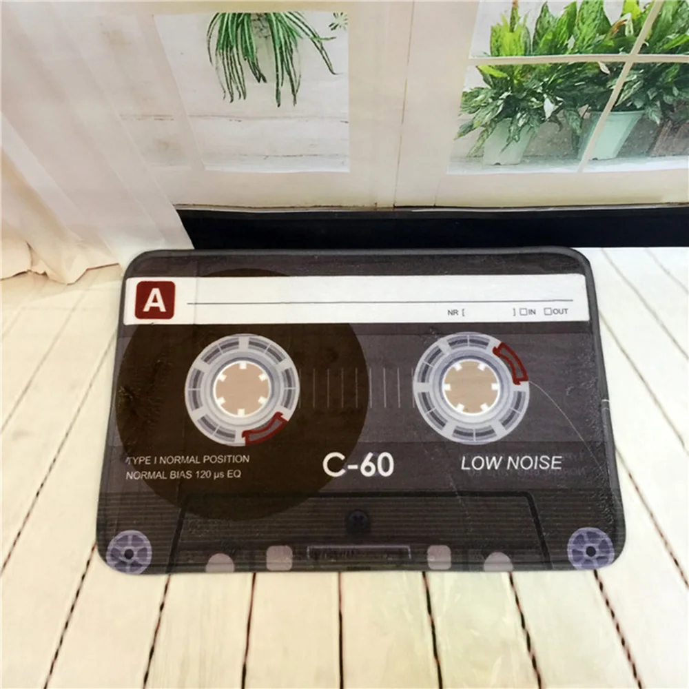 

Retro Cassette Tape Door Mat INS Style Soft Bedroom Floor House Laundry Room Kitchen Bedside Mat Anti-skid Doormat Area Rug