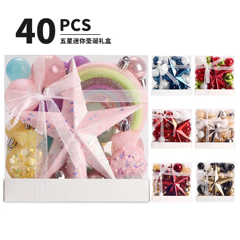 Рождественские украшения 40 цветов Макарон Набор рождественских шариков подвески для рождественской елки 
Рождественские украшения 40 цветов Макарон Набор рождественских шариков подвески для рождественской елки
