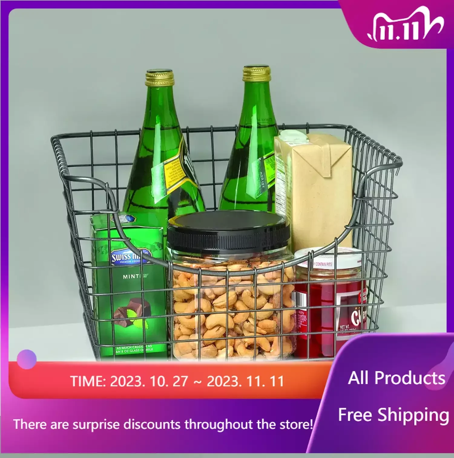 Scoop Steel Wire Stackable Storage Basket for Kitchen, Pantry, Closet and Garage, Medium, Industrial Gray Sales promotion Sales 
Scoop Steel Wire Stackable Storage Basket for Kitchen, Pantry, Closet and Garage, Medium, Industrial Gray Sales promotion Sales