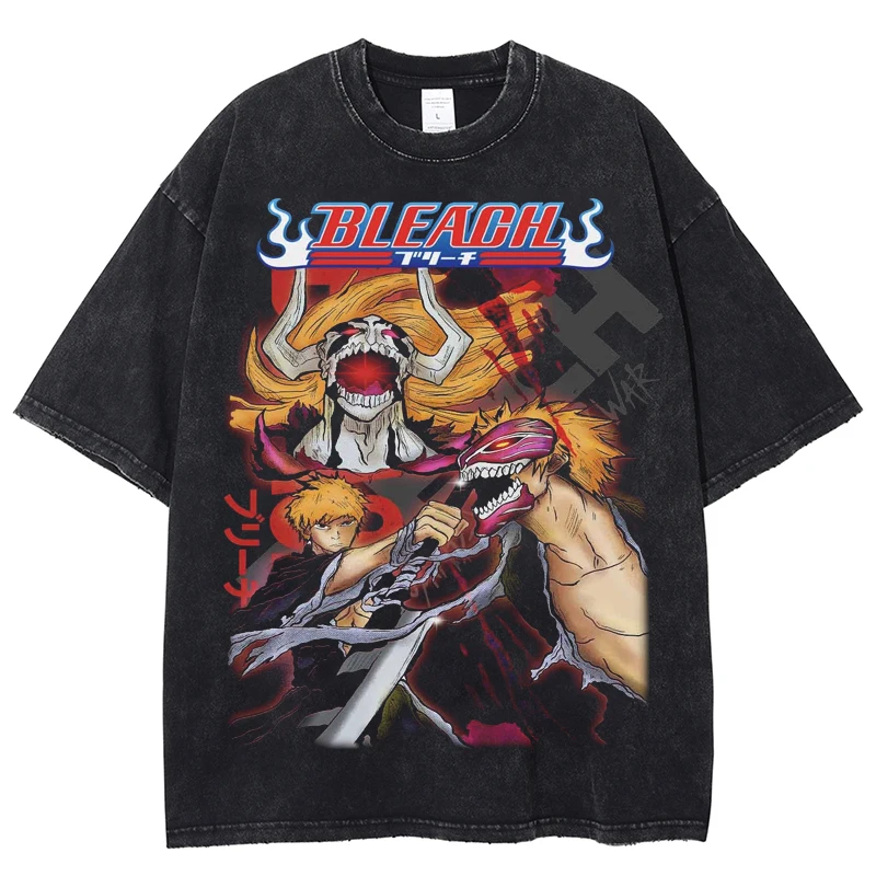 Anime Bleach Ichigo Kurosaki Graphic Print T Shirt Men Women Cotton Fashion Short Sleeve Oversized Washed T-Shirt Streetwear
Anime Bleach Ichigo Kurosaki Graphic Print T Shirt Men Women Cotton Fashion Short Sleeve Oversized Washed T-Shirt Streetwear