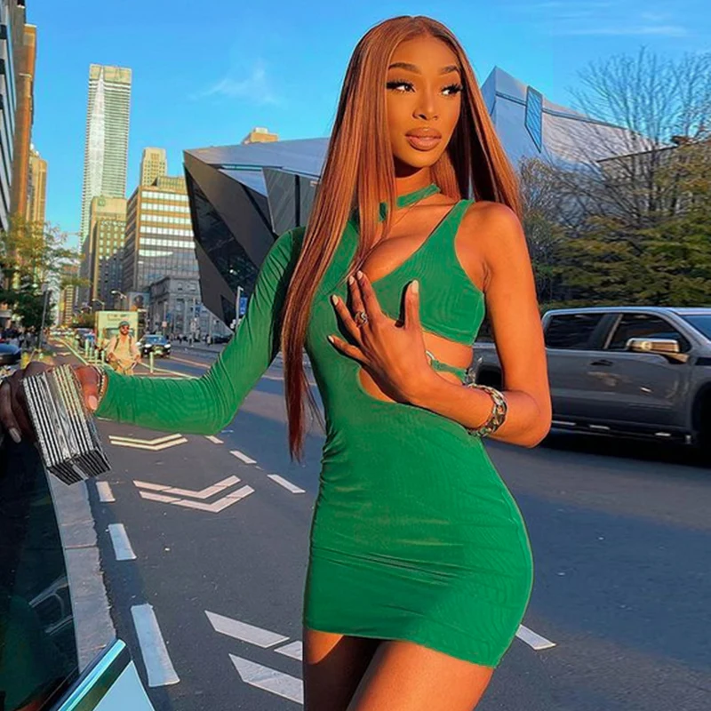 Women Spring Casual High Street Stretchy Slim Hollow Out Sexy Mini Bodycon Dresses 2022 New Simple Solid Green Dresses
Women Spring Casual High Street Stretchy Slim Hollow Out Sexy Mini Bodycon Dresses 2022 New Simple Solid Green Dresses