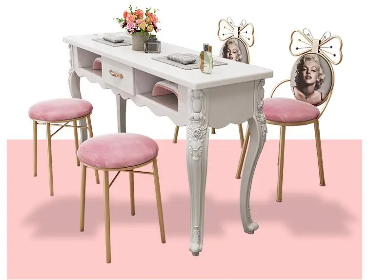 New nail table and chair set single and double three-person nail shop European modern minimalist net red nail stand display stan
New nail table and chair set single and double three-person nail shop European modern minimalist net red nail stand display stan