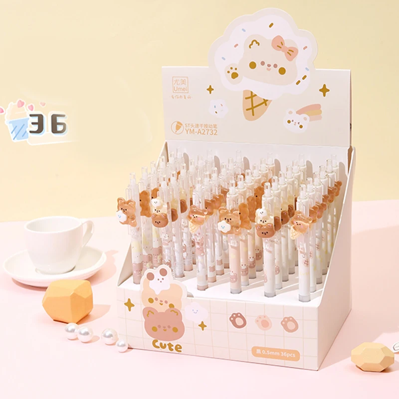 36pcs Kawaii Cartoon Little Bear Gel Press Pen 0.5mm Black School Office Writing Supplies Cute Brown Pen Stationery Gift For Kid
36pcs Kawaii Cartoon Little Bear Gel Press Pen 0.5mm Black School Office Writing Supplies Cute Brown Pen Stationery Gift For Kid