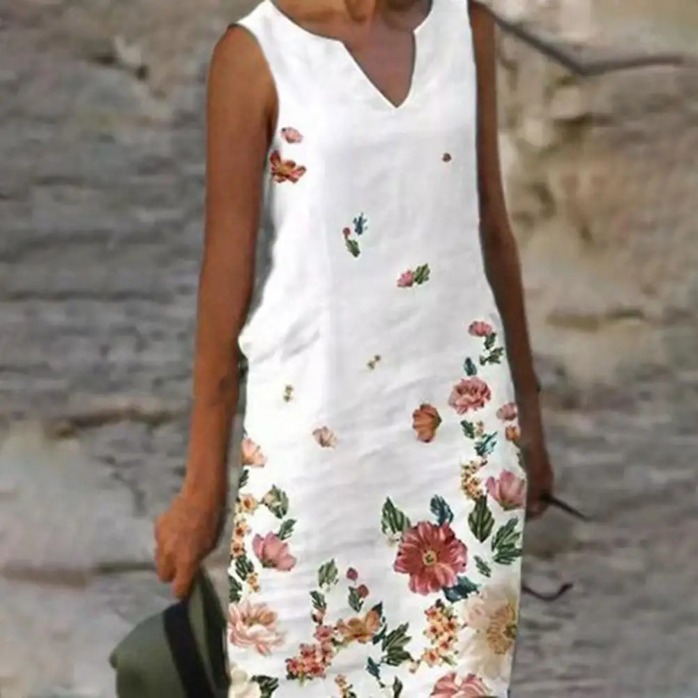 Fashion A-line Dress All Match Sweat Absorbent Summer Floral Print Sleeveless Knee-length Dress
Fashion A-line Dress All Match Sweat Absorbent Summer Floral Print Sleeveless Knee-length Dress