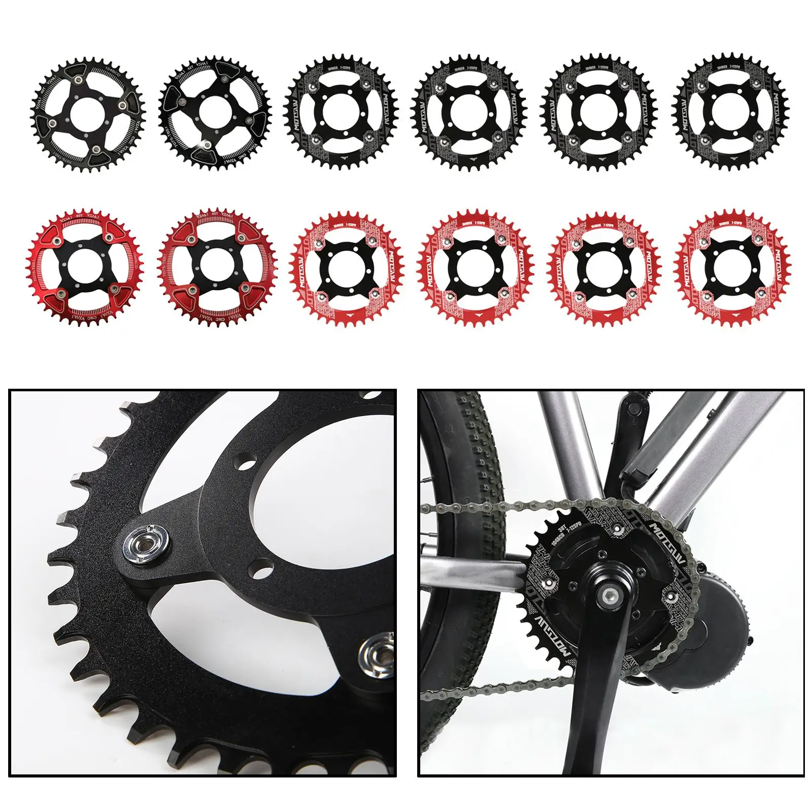 104BCD Chainring, 32T 34T 40T 42T Round Narrow Wide Single Chainwheel Crank for Electric Bike Accessories
104BCD Chainring, 32T 34T 40T 42T Round Narrow Wide Single Chainwheel Crank for Electric Bike Accessories