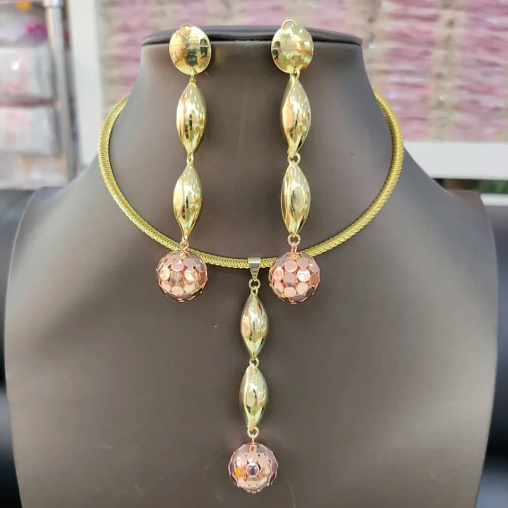 Gold Plated Jewelry Set for Women Drop Beads Earring and Pendant Necklace Weddings Design Accessory for African Jewelry Gifts
Gold Plated Jewelry Set for Women Drop Beads Earring and Pendant Necklace Weddings Design Accessory for African Jewelry Gifts