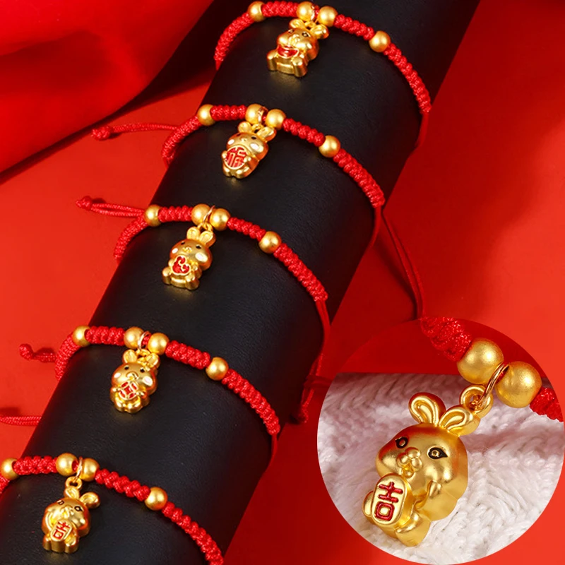 New Year Red Rope Woven Bracelets Rabbit Pendant Bracelet Yuanbao Lucky Lovers Friendship AuspiciousLucky Amulet Family Gifts
New Year Red Rope Woven Bracelets Rabbit Pendant Bracelet Yuanbao Lucky Lovers Friendship AuspiciousLucky Amulet Family Gifts