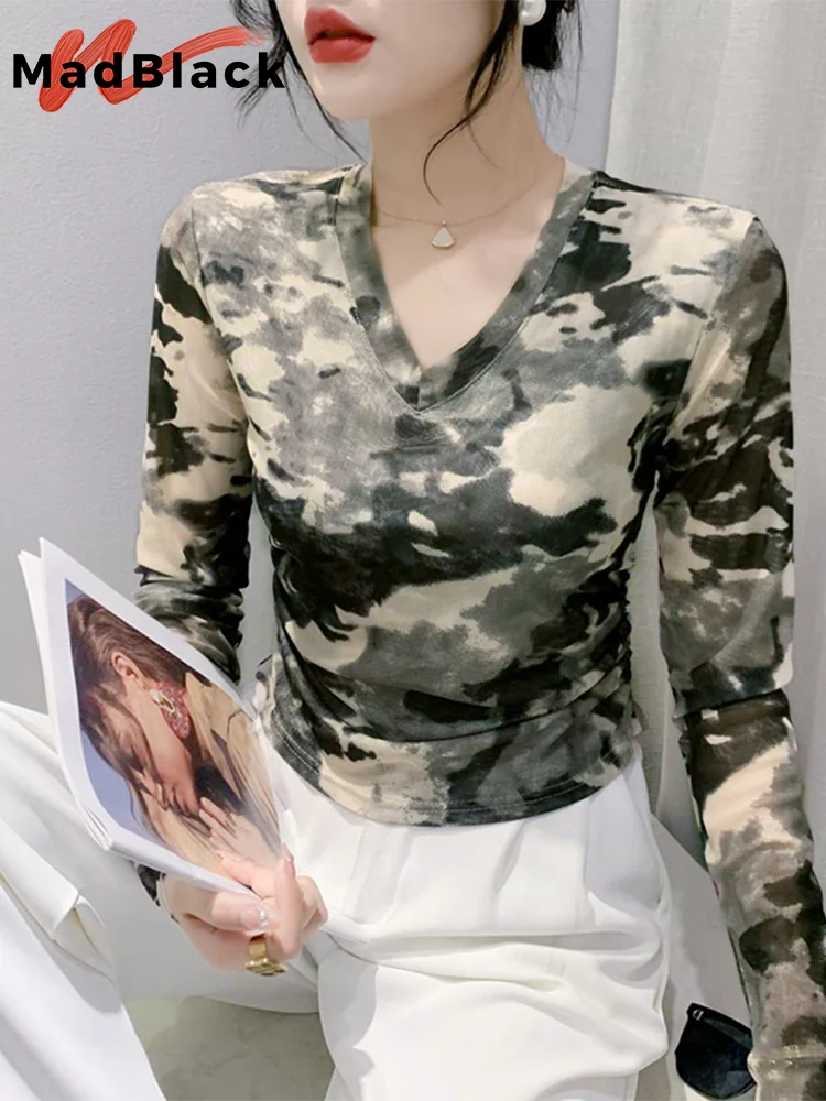 "MadBlack Autumn European Clothes Tshirts Ladies Sexy Thin V Necks Camouflage Slim Mesh Tops Long Sleeve Sunproof Tees T36093JM
"MadBlack Autumn European Clothes Tshirts Ladies Sexy Thin V Necks Camouflage Slim Mesh Tops Long Sleeve Sunproof Tees T36093JM