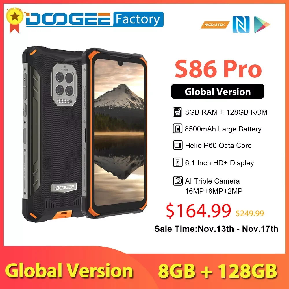 S86 Pro Smartphone 8GB+128GB Infrared Thermometer 8500mAh Octa Core Global Bands IP68 Rugged Cellphone
S86 Pro Smartphone 8GB+128GB Infrared Thermometer 8500mAh Octa Core Global Bands IP68 Rugged Cellphone