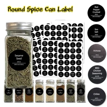 8Sheets 192Pcs Round Spice Can Label Kitchen Room Spice Jar Labels Kitchen Spice Jar Stickers Waterproof And Oil-proof Stickers
