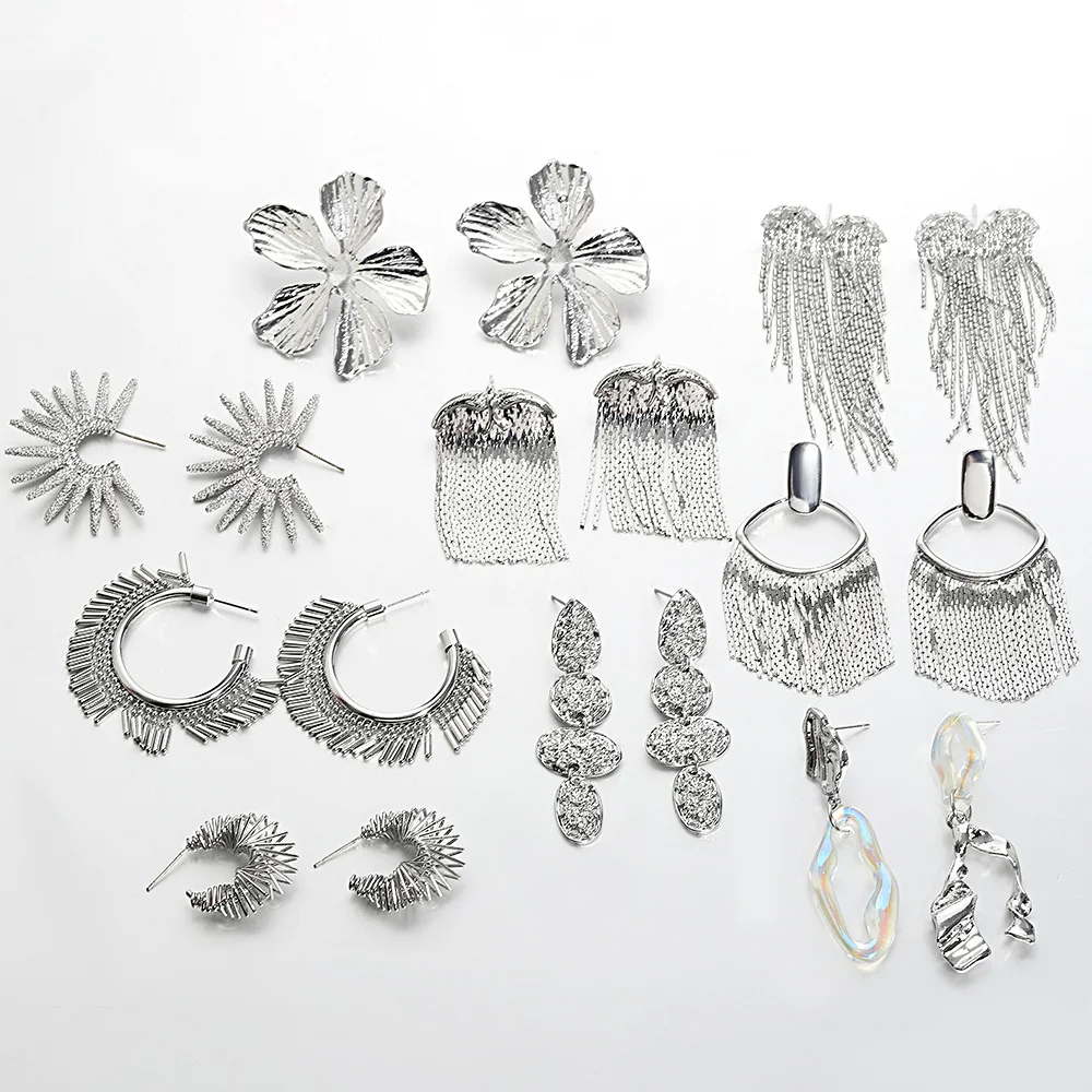 

Модные Простые висячие серьги ALLYES для женщин, минималистичные серебряные геометрические круглые висячие серьги в стиле бохо, украшения в подарок