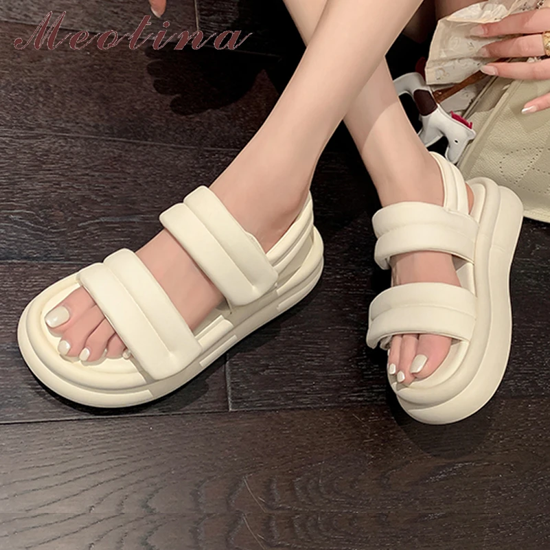 Meotina Women Sandals Round Toe Flat Platform Mid Heels Platform Concise Ladies Fashion Casual Shoes Summer Black Beige 40
Meotina Women Sandals Round Toe Flat Platform Mid Heels Platform Concise Ladies Fashion Casual Shoes Summer Black Beige 40