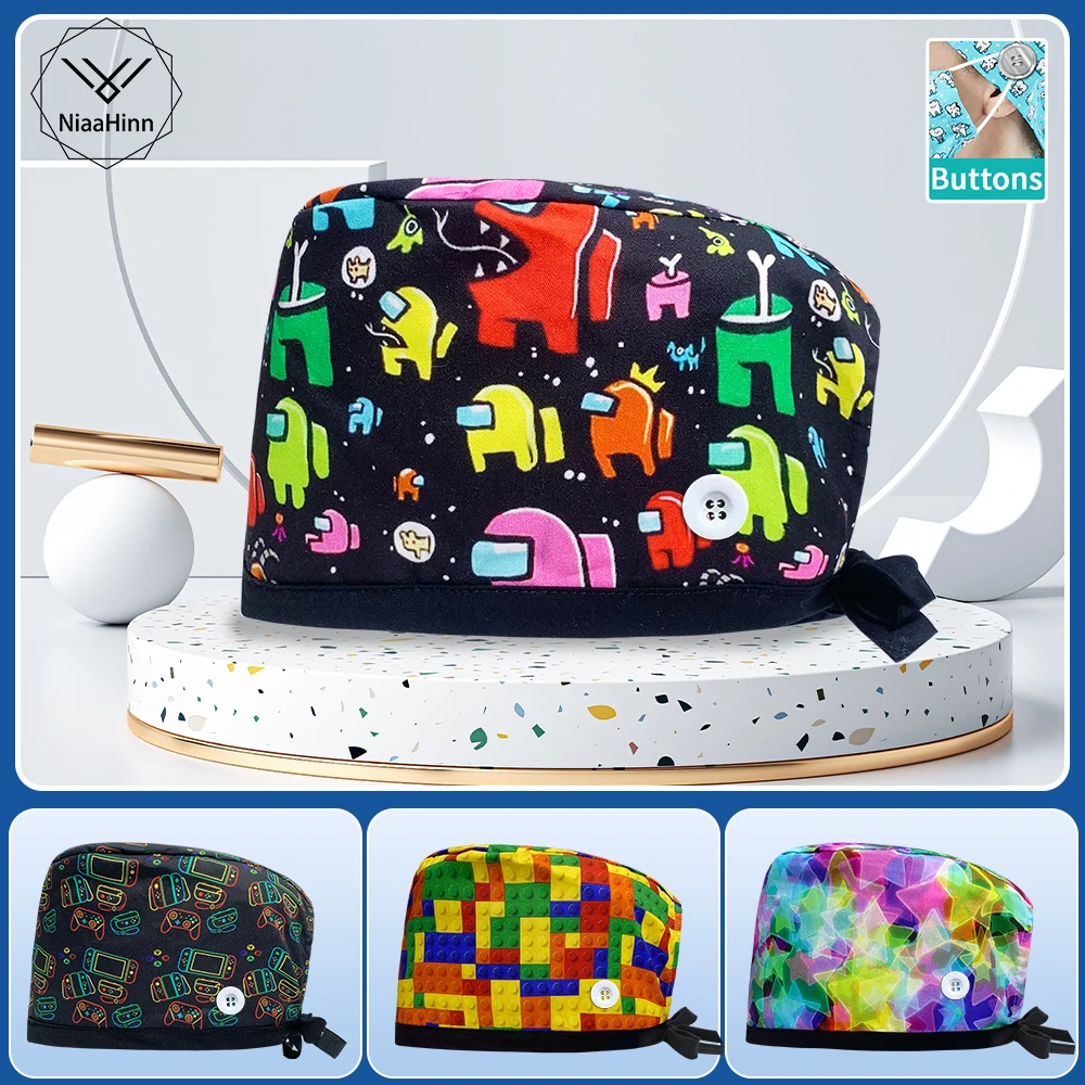 Adjustable Unisex Printing 100% Cotton Scrubs Hat Beauty Salon Working Caps Surgical Cap Nurse Hat Breathable Nurse Accessories
Adjustable Unisex Printing 100% Cotton Scrubs Hat Beauty Salon Working Caps Surgical Cap Nurse Hat Breathable Nurse Accessories