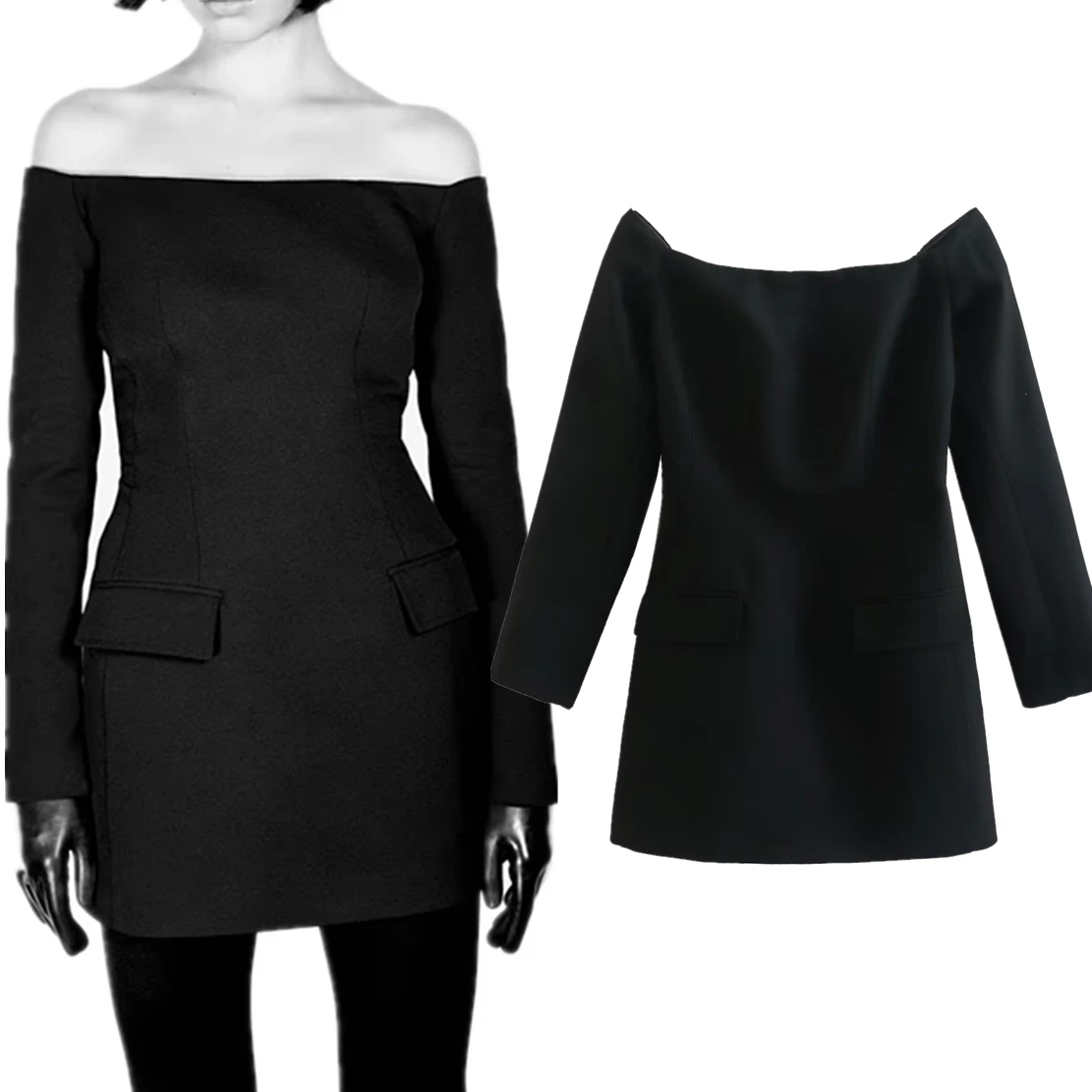 Maxdutti French Off Shoulder Sexy Dress Black Suits Dress Women
Maxdutti French Off Shoulder Sexy Dress Black Suits Dress Women