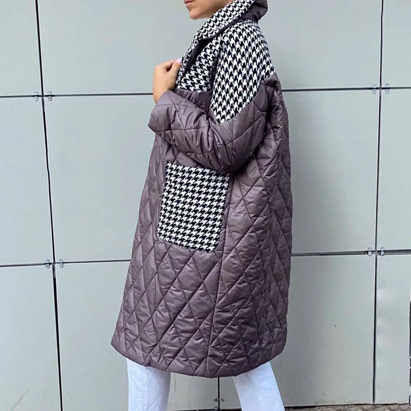 Женская элегантная теплая длинная куртка, модная Лоскутная парка с рисунком «гусиные лапки», Женская Повседневная хлопковая куртка с отлож...
Женская элегантная теплая длинная куртка, модная Лоскутная парка с рисунком «гусиные лапки», Женская Повседневная хлопковая куртка с отлож...