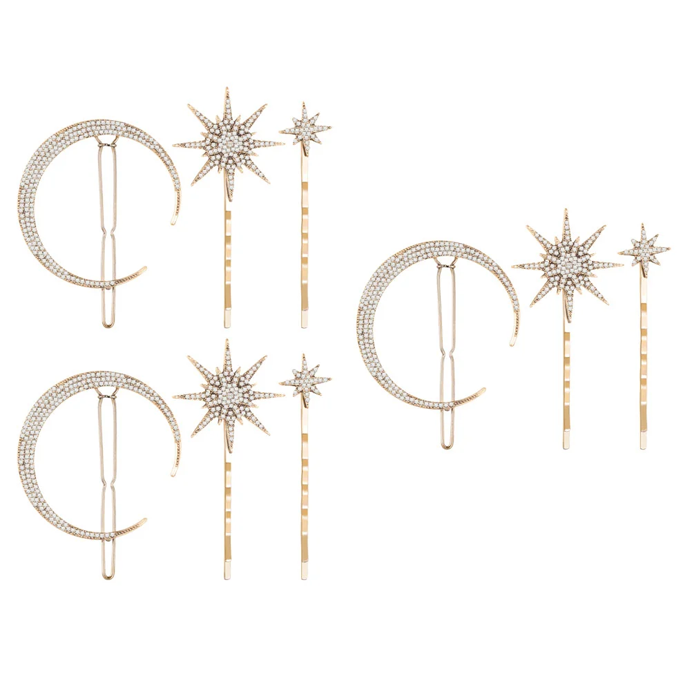 3 Sets/9pcs Sun Moon Hairpin Girl Rhinestone Barrettes Alloy Accessories Bride Headpieces Wedding
3 Sets/9pcs Sun Moon Hairpin Girl Rhinestone Barrettes Alloy Accessories Bride Headpieces Wedding
