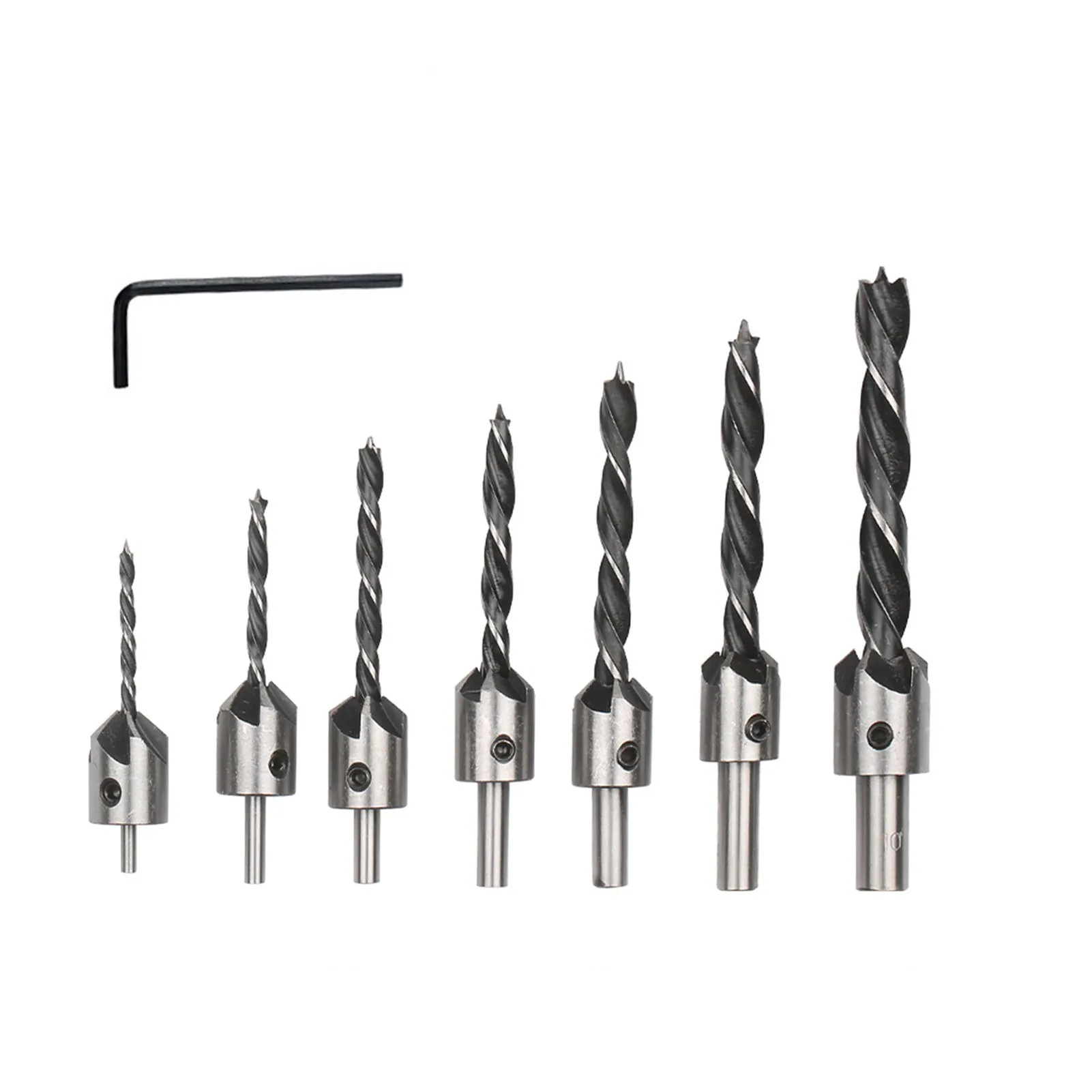 Фаска для деревообработки, сверлильный инструмент, 7 шт., трехострые высокоскоростные стальные сверла с зенкером с одним L-ключом для сверле...
Фаска для деревообработки, сверлильный инструмент, 7 шт., трехострые высокоскоростные стальные сверла с зенкером с одним L-ключом для сверле...