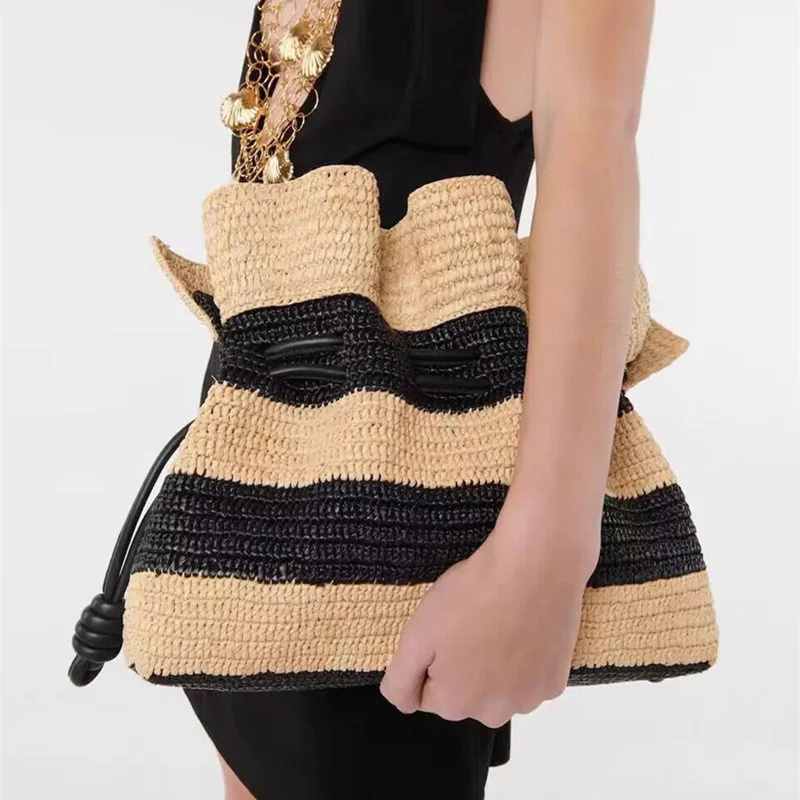 Striped Designer Straw Bag Bohemian Woven Rattan Bucket s for Women Handbags Summer Drawstring Shoulder Beach s Purses
Striped Designer Straw Bag Bohemian Woven Rattan Bucket s for Women Handbags Summer Drawstring Shoulder Beach s Purses