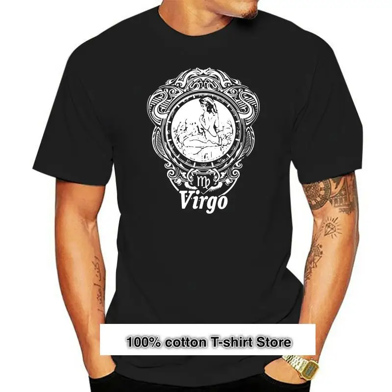 

Camiseta de manga corta para hombre, camisa con cuello redondo de la serie 1 del horóscopo del zodiaco y astrología Virgo