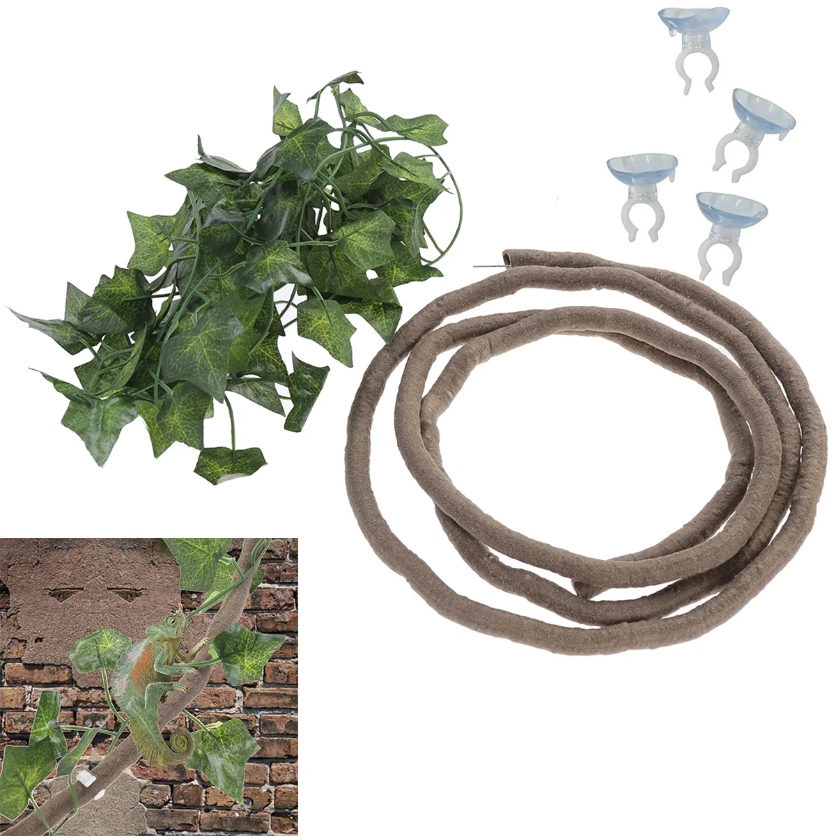 Reptile Vines Flexible Reptile Leaves with Suction Cup Jungle Climber Long Vines Habitat Decor for Climbing Lizards Gecko Snakes
Reptile Vines Flexible Reptile Leaves with Suction Cup Jungle Climber Long Vines Habitat Decor for Climbing Lizards Gecko Snakes