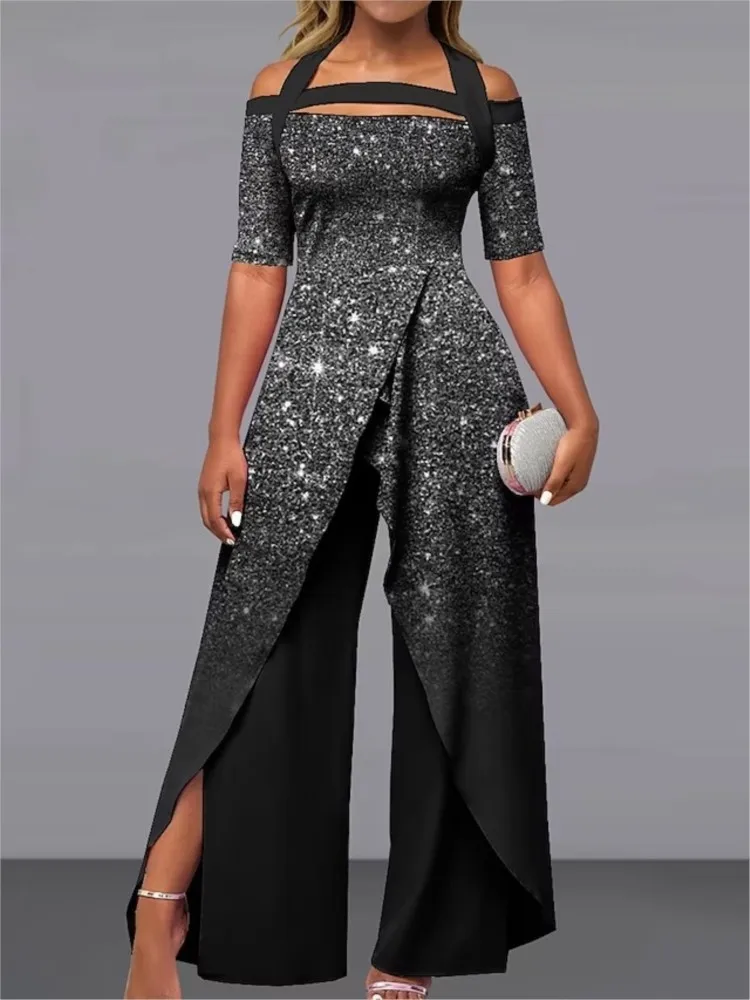 Wide Leg Pants 2023 Printing Slit Jumpsuits For Women Summer Backless Fashion Casual Half Sleeve Elegant Ladies Bodysuits
Wide Leg Pants 2023 Printing Slit Jumpsuits For Women Summer Backless Fashion Casual Half Sleeve Elegant Ladies Bodysuits