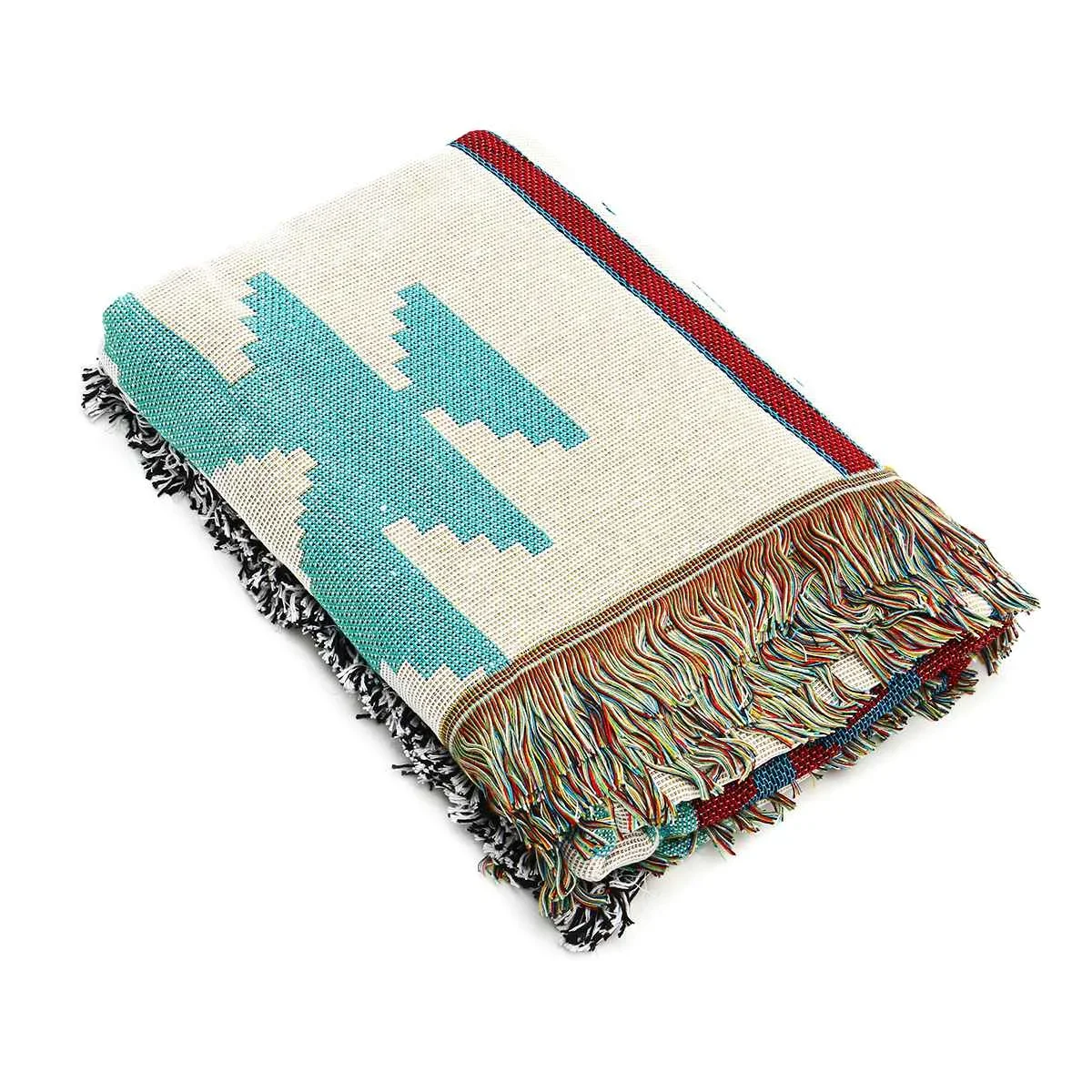 

Geometric Carpet Retro Navajo Sofa Blankets Tapestry Bedspread Outdoor Beach Sandy Towels