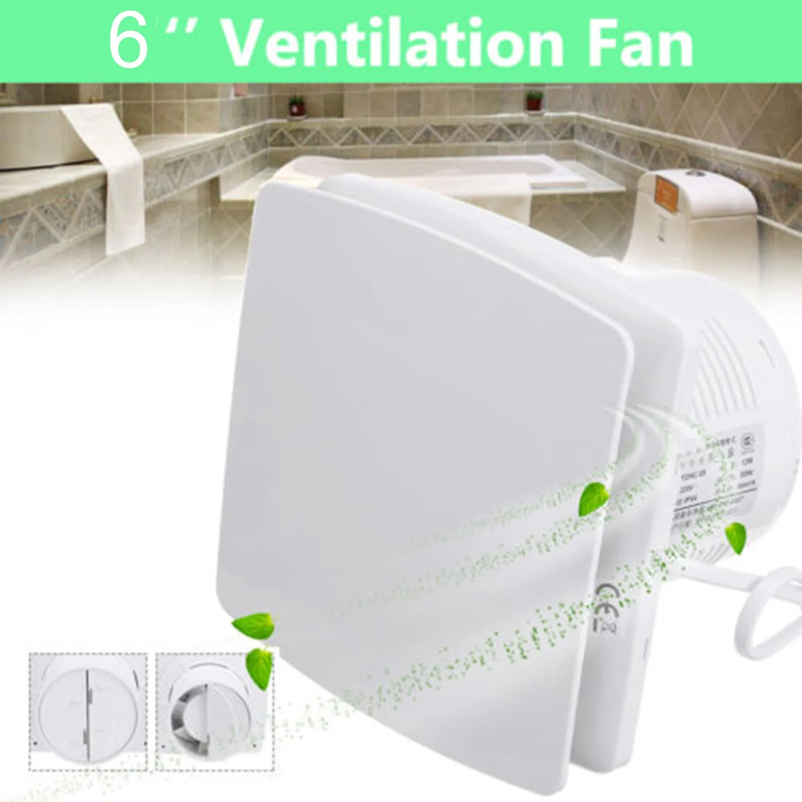 

Ceiling Exhaust Fan 6 Inch Living Room Bathroom Duct Air Vent Ventilation Louver Extractor Window Ventilator Blower