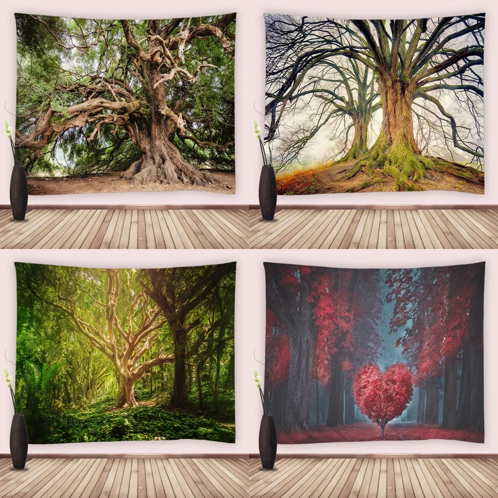 

Nature Forest Green Trees Wall Tapestry 3D Landscape Wall Hanging Art Tapestries for Bedroom Living Room Dorm Decor Table Cloth