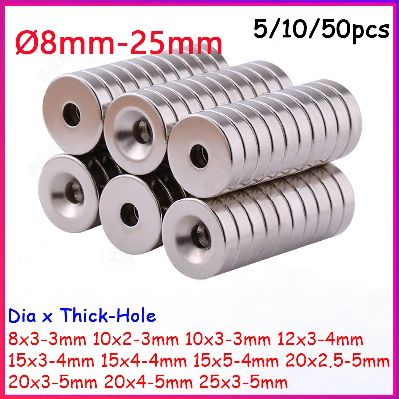 5/10/50pcs Round Strong Magnets With Hole Dia 8 10 12 15 20 25mm Rare Earth Permanent Magnet Neodymium Iron Boron Magnet
5/10/50pcs Round Strong Magnets With Hole Dia 8 10 12 15 20 25mm Rare Earth Permanent Magnet Neodymium Iron Boron Magnet