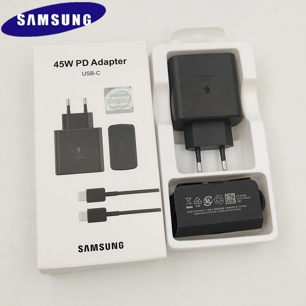 Samsung 45W EU/US/UK PD Super Adaptive Fast Charge Charger EP-TA845 For Galaxy S20 S21 S22 Note 10 Plus 20 Ultra F52 A91 Tab S8+
Samsung 45W EU/US/UK PD Super Adaptive Fast Charge Charger EP-TA845 For Galaxy S20 S21 S22 Note 10 Plus 20 Ultra F52 A91 Tab S8+