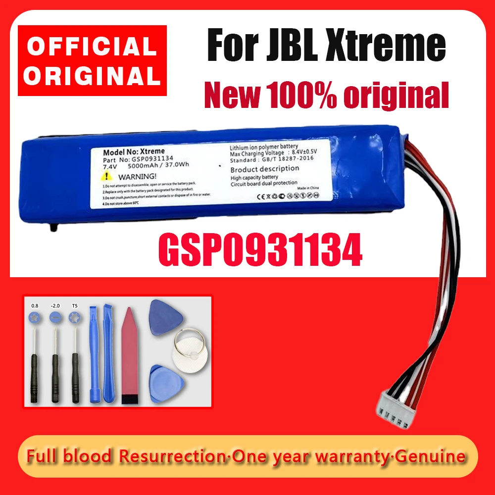 Original New 10000mAh Rechargeable Li-ion Battery GSP0931134 for JBL XTREME Bluetooth Speaker Batteries + Free Tools
Original New 10000mAh Rechargeable Li-ion Battery GSP0931134 for JBL XTREME Bluetooth Speaker Batteries + Free Tools