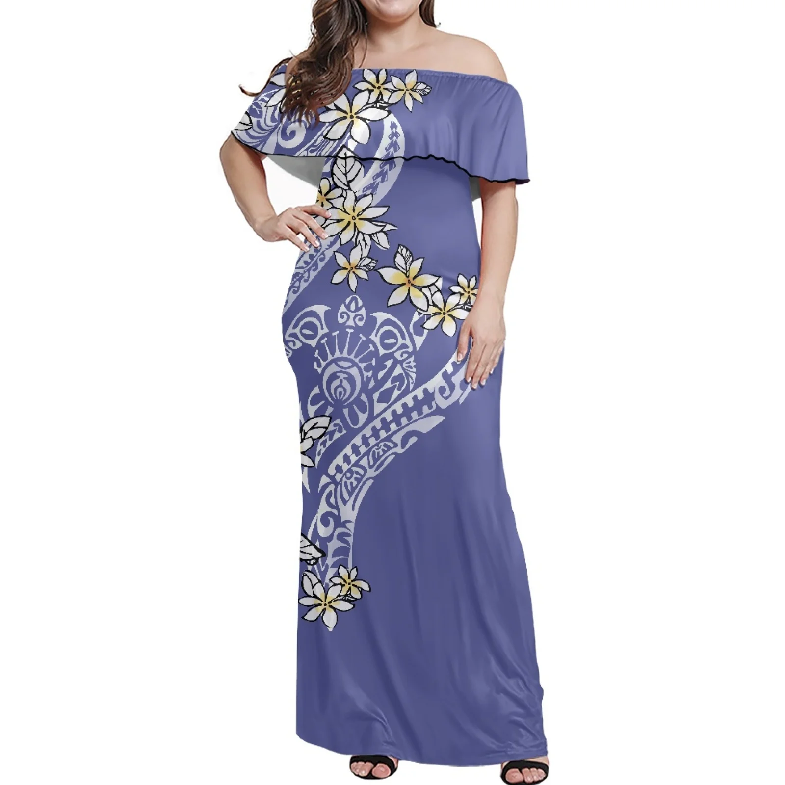Blue High-End Design Printing New Temperament Strapless Maxi Dress Large Size One-Shoulder Short Sleeves Summer Casual Dress
Blue High-End Design Printing New Temperament Strapless Maxi Dress Large Size One-Shoulder Short Sleeves Summer Casual Dress