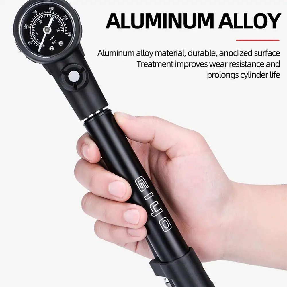 Mini MTB Bicycle Bike Tire Pump Shock Pump Aluminum Alloy High Pressure Inflator for Fork Rear Suspension with Mount Bracket
Mini MTB Bicycle Bike Tire Pump Shock Pump Aluminum Alloy High Pressure Inflator for Fork Rear Suspension with Mount Bracket