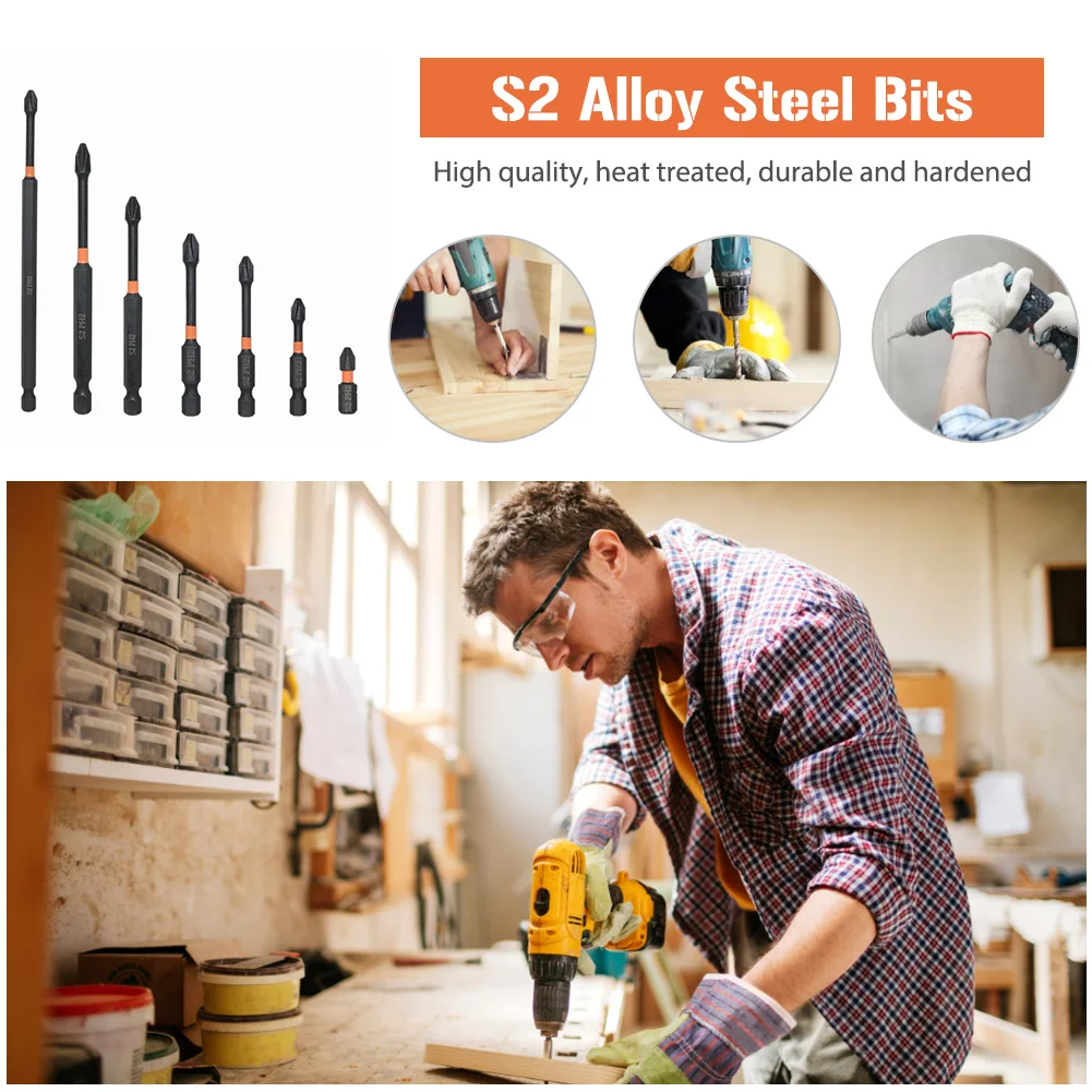 6pcs PH2 Cross Bit Set Impact Batch Head Hardness Screwdriver Bit Anti Non-slip Screw Driver Hand Drill Bit Tools
6pcs PH2 Cross Bit Set Impact Batch Head Hardness Screwdriver Bit Anti Non-slip Screw Driver Hand Drill Bit Tools