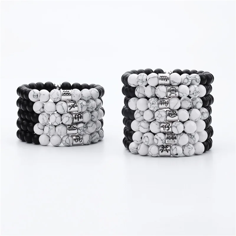 12 Zodiac 8MM Frosted Beaded Bracelet Creative Handmade Vintage White Turquoise Elastic Bracelets Charm Jewelry Sieraden Dames
12 Zodiac 8MM Frosted Beaded Bracelet Creative Handmade Vintage White Turquoise Elastic Bracelets Charm Jewelry Sieraden Dames
