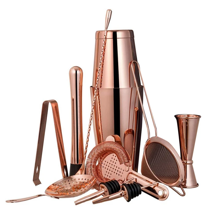 11 Piece Bartender Kit Cocktail Boston Shaker Barware Set Includes 28 And 18 OZ, Cocktail Strainer Set, Double Jigger
11 Piece Bartender Kit Cocktail Boston Shaker Barware Set Includes 28 And 18 OZ, Cocktail Strainer Set, Double Jigger