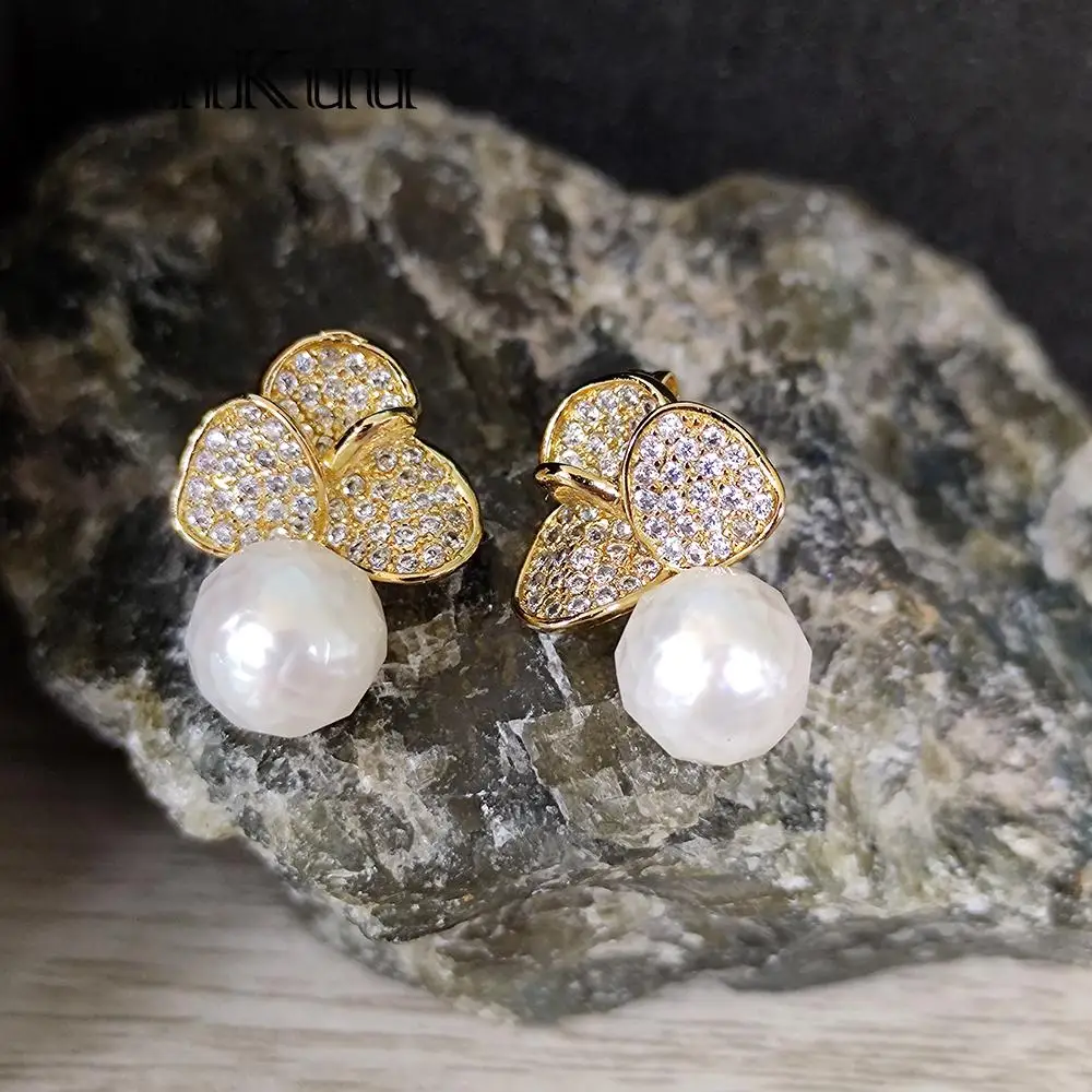 Mankuu Fashion Jewelry Handmade Faceted Pearl Real Gold Electroplating Micro-Inlaid Copper Table Baroque Pearl Stud Earrings 
Mankuu Fashion Jewelry Handmade Faceted Pearl Real Gold Electroplating Micro-Inlaid Copper Table Baroque Pearl Stud Earrings