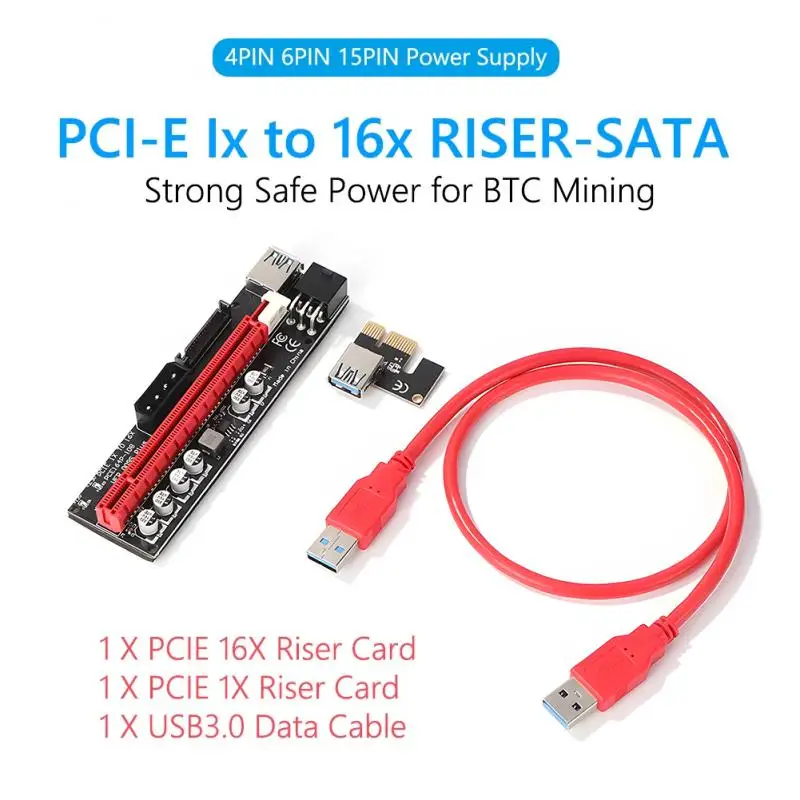 Pcie Riser 009s Plus Express 1X To 6X VER 009S Plus Cabo Riser Extender Adapter Video Card 009S PCI-E Riser For BTC Mining Miner
Pcie Riser 009s Plus Express 1X To 6X VER 009S Plus Cabo Riser Extender Adapter Video Card 009S PCI-E Riser For BTC Mining Miner