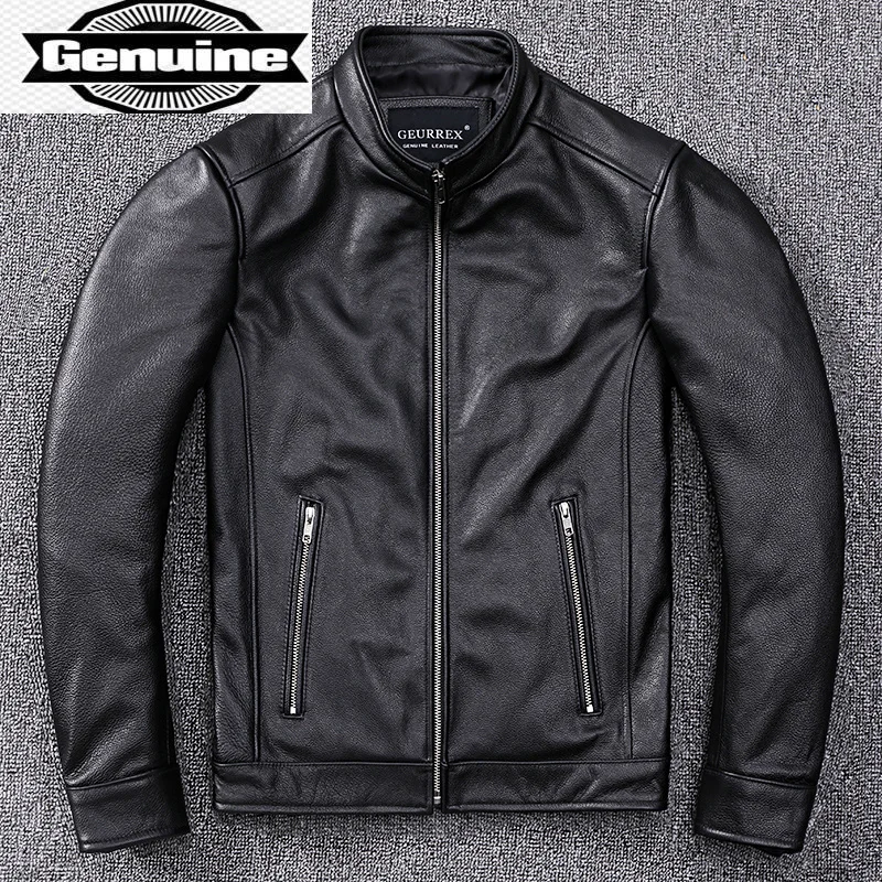 Cowhide Genuine Autumn Leather Jacket Jackets for Men Clothing Stand-up Collar Coat Short Clothes Ropa Hombre LXR1039
Cowhide Genuine Autumn Leather Jacket Jackets for Men Clothing Stand-up Collar Coat Short Clothes Ropa Hombre LXR1039