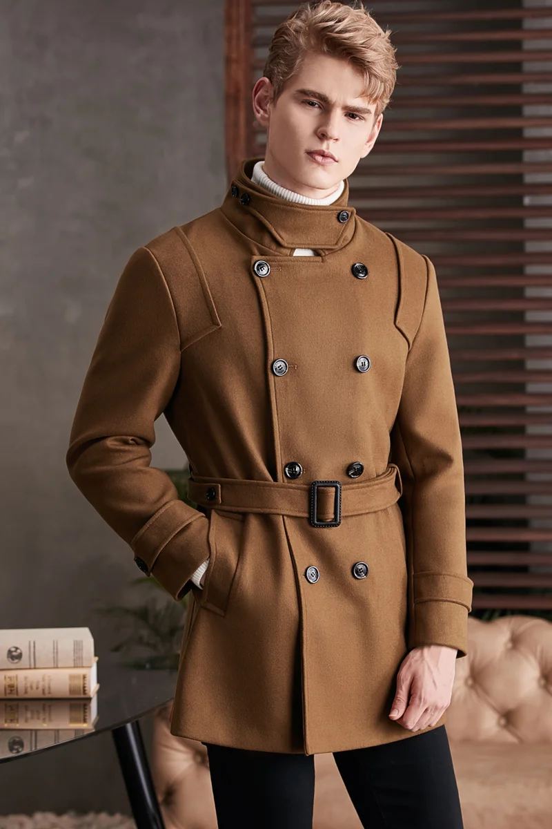 2023 Autumn and Winter Stand-up Collar Woolen For Men Young Man Luxury Camel Wool Coat Europe Male Slim Overcoat
2023 Autumn and Winter Stand-up Collar Woolen For Men Young Man Luxury Camel Wool Coat Europe Male Slim Overcoat