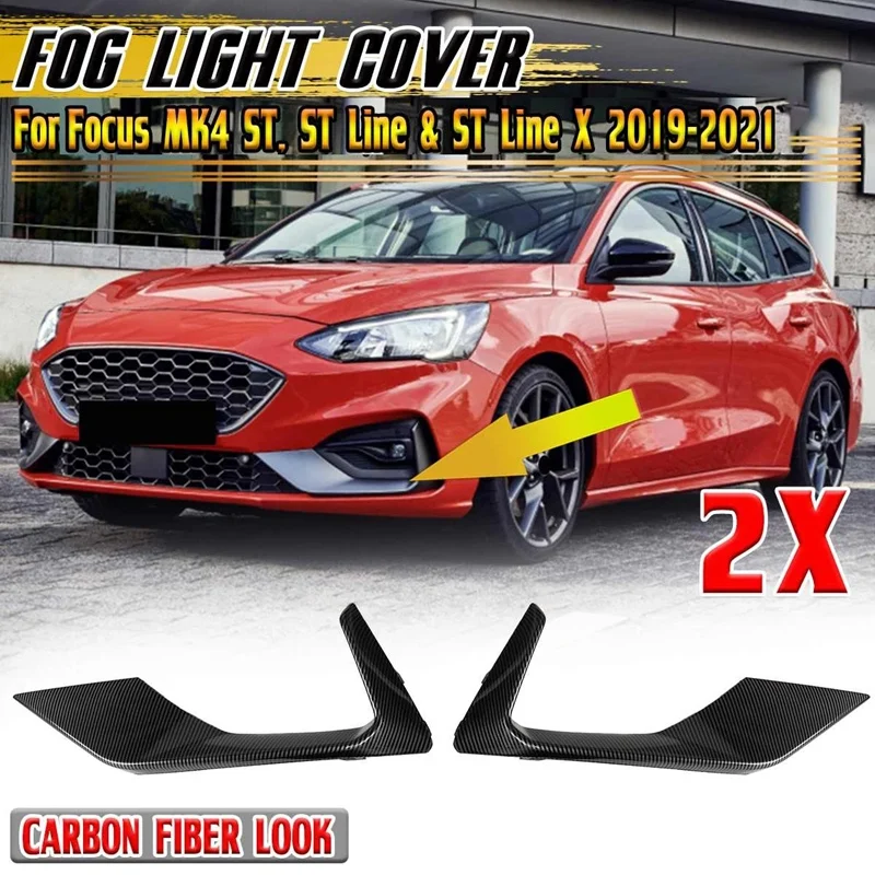 Carbon Fiber Look Car Front Fog Light Cover Fog Lamp Cover Trim for Ford Focus MK4 ST ST Line & ST Line X 2019-2021
Carbon Fiber Look Car Front Fog Light Cover Fog Lamp Cover Trim for Ford Focus MK4 ST ST Line & ST Line X 2019-2021