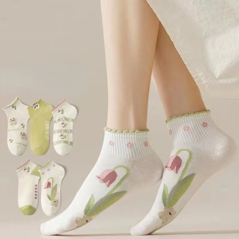 5pair/lot Fashion New Fashion Spring Summer Tulip Series Women Short Socks Kawaii Flower Ankle Socks Girl Student Cotton Socks
5pair/lot Fashion New Fashion Spring Summer Tulip Series Women Short Socks Kawaii Flower Ankle Socks Girl Student Cotton Socks