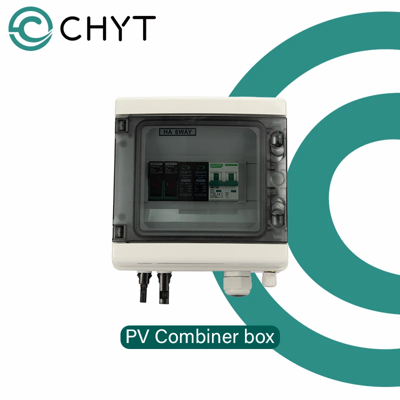 CHYT 600V 1 Input 1 Output 1 String HA 8WAY Solar PV Array 2P Circuit Breaker 2P SPD Solar Photovoltaic Combiner Box
CHYT 600V 1 Input 1 Output 1 String HA 8WAY Solar PV Array 2P Circuit Breaker 2P SPD Solar Photovoltaic Combiner Box