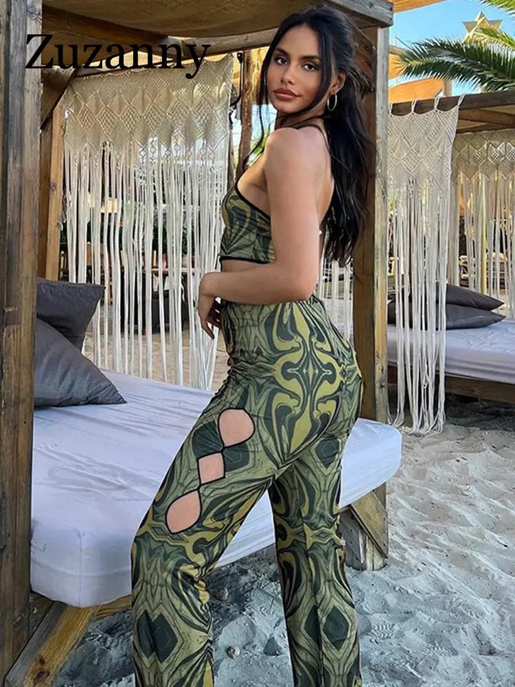 Zuzanny Y2K Hollow Out Print Pant Sets Women Summer Beach Outfits Halter Tops and Low Waist Slim Long Pants Set 2023 Fashion
Zuzanny Y2K Hollow Out Print Pant Sets Women Summer Beach Outfits Halter Tops and Low Waist Slim Long Pants Set 2023 Fashion