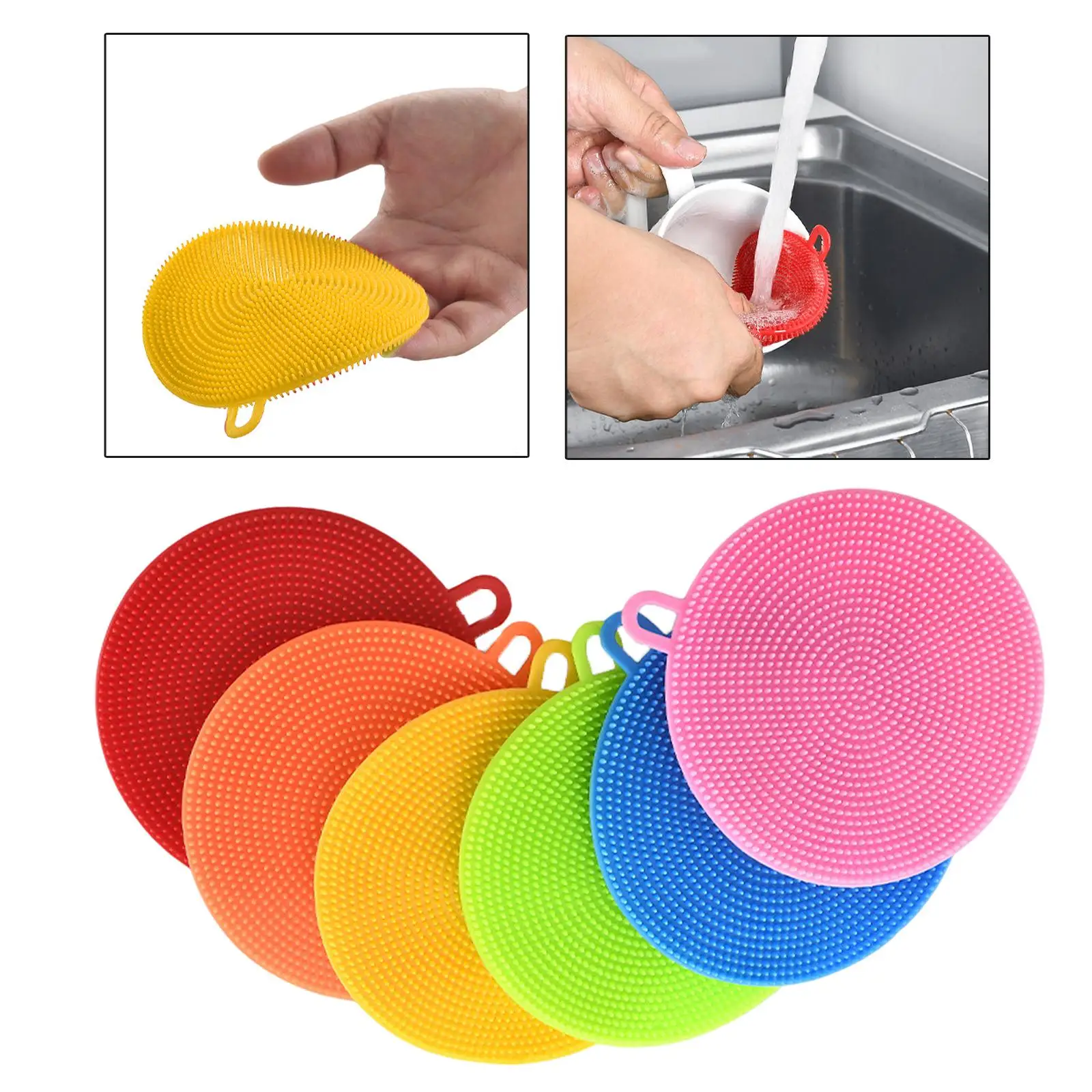 6 шт., пластиковые щётки для мытья посуды 
6 шт., пластиковые щётки для мытья посуды