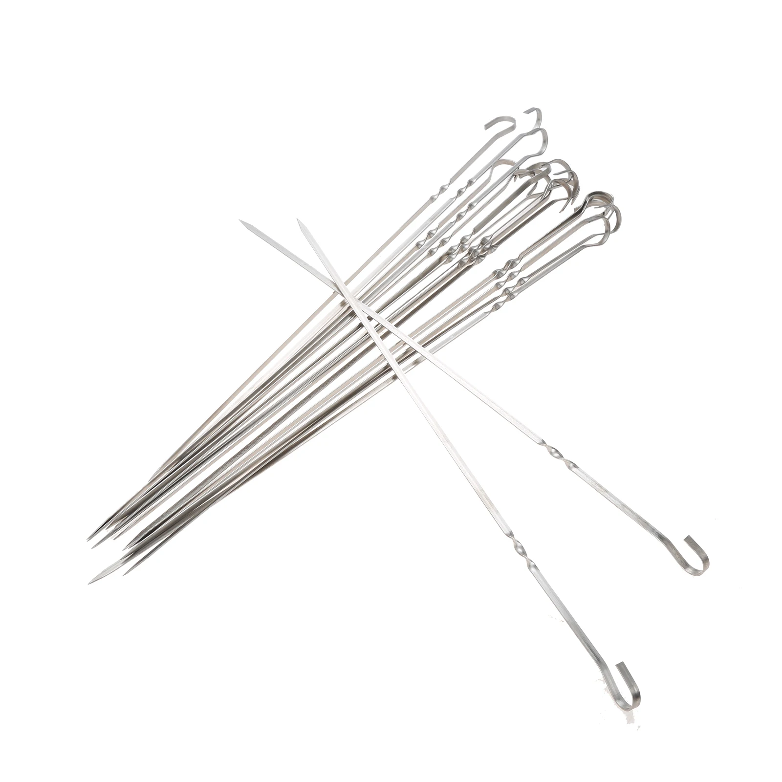 18pcs/lot Stainless Steel Grill Skewers 9-shape with Hook BBQ Flat 38.7cm Twisted Heat Insulation Kitchen Camping Outdoor Party
18pcs/lot Stainless Steel Grill Skewers 9-shape with Hook BBQ Flat 38.7cm Twisted Heat Insulation Kitchen Camping Outdoor Party